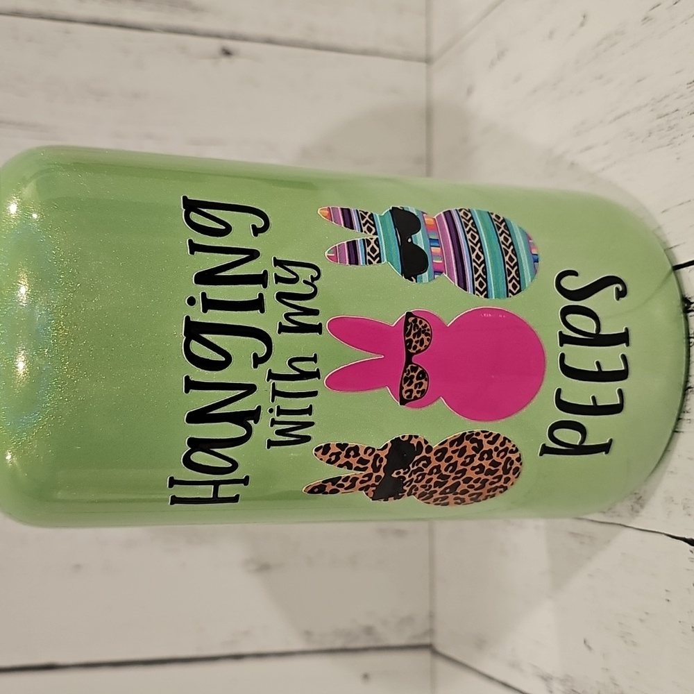 Green Bunny "Peeps" Glass Jar - Picture 2 of 7